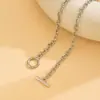 Amazon Más Vendido Transfronterizo Joyería Collar de Cadena Gruesa Personalizado Moda Callejera Europea y Americana Collar con Hebilla Ot para Mujer