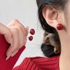 Pendientes Nalan S925 de plata esterlina con un exquisito diseño de nicho dulce y moderno, elegantes y sencillos, de frijol rojo M04979
