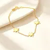 Pulseira Estrela Europeia e Americana Transfronteiriça, Moderna, Simples e Versátil, Pulseira Estrela de Oito Pontas, Corrente, Pulseira de Aço Inoxidável Banhada a Ouro