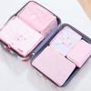 Conjunto Organizador de Viagem Estilo Coreano 6 Peças Cubos de Embalagem Mala À Prova de Poeira Impermeável Bolsa de Armazenamento de Viagem Grande Direto da Fábrica