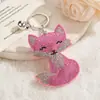 Nuevo Llavero de Zorro de Dibujos Animados, Lindo Colgante de Pedrería, Accesorios Creativos de Pedrería para Bolsos y Coches, Pequeño Regalo para Parejas