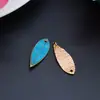 Aleación Electroforesis Alta Retención de Color Gota de Aceite Hoja Grande Perforada de un Solo Lado Anillo Colgante DIY Estilo Antiguo Hanfu Cheongsam Accesorio para Horquilla