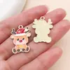 30 accesorios para joyería DIY: Árbol de Navidad de dibujos animados estilo gota de aceite, muñeco de nieve, Papá Noel y campanas como colgantes de regalo hechos de aleación de zinc