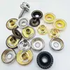 380 peças de parafusos de aço inoxidável de 15 mm em quatro cores, botões de pressão brancos grandes, botões de lona de pressão, conjunto de botões de pressão de quatro partes de cobre metálico