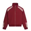 Marca de Moda de Calle Traje Deportivo Primavera y Otoño Chaqueta con Cuello Alto para Hombre con Diseño de Tres Rayas Rayadas y Pantalones de Pierna Ancha Plisados