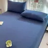 Sábana de Cama de Algodón Puro Lavado Clase A Pieza Única Todo Algodón Dormitorio Estudiantil Funda de Edredón Color Sólido Funda de Almohada Juego de Tres Piezas Sábana de Cama de 1.5m