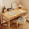 Escritorio de Computadora para Dormitorio, Escritorio para Oficina en Casa, Escritorio de Trabajo Sencillo para Niñas, Escritorio Rectangular Sencillo para Casa de Alquiler, Juego de Mesa y Sillas