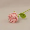 Buquê de Rosas em Crochê Gradiente Feito à Mão, Rosas Tecidas Simuladas, Presente para o Festival Qixi e Dia dos Professores, Flores Eternas