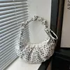 Bolso de Hombro Floral Plisado Estilo Coreano Ins para Mujer 2026 Nuevo Estilo Perezoso Versátil para el Trabajo Bolso Cruzado de Gran Capacidad