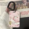Conjunto de Cartão de Estudante Hello Kitty Fofo Cartão de Refeição Cartão de Acesso ao Ônibus Yangchengtong Capa Protetora para Cartão Conjunto de Cartões Cordão