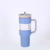 Taza de Coche de Acero Inoxidable 304 Más Vendida Transfronteriza con Revestimiento Interior Elástico Sin Costuras, de Vacío de Gran Capacidad 40 oz con Asa y Popote