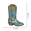 Insignia bordada con elementos vaqueros retro americanos, botas de cowboy florales, cactus, ropa de marca moderna, pegatina adhesiva