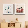 Pinturas decorativas para habitación infantil, arte de pared para habitación de niña y niño, decoraciones de pared creativas con temática de dibujos animados, pinturas para cabecera de dormitorio