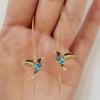 Pendientes transfronterizos al por mayor con circonitas rojas mixtas, pendientes de pájaro que se extiende, pendientes de colibrí, pendientes de animales distintivos.
