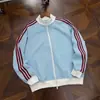 Moletom cardigã com gola alta e três listras estiloso estilo americano para homens, jaqueta baseball curta de waffle listrada color block de outono