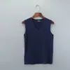 Chaleco Seamless para Hombre de Seda Helada de Verano Elástico sin Mangas de Hombro Ancho Cuello en V de Secado Rápido Color Sólido para Hombre