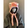 Lindo Sudadera con Orejas de Gato y Gafas para Mujer Versión Coreana Moda de Nicho Cálida Protección para los Oídos Resistente al Frío Adelgazante Facial Tendencia