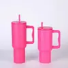 Copo térmico de grande capacidade em aço inoxidável 304 com alça conveniente, copo Ice King com canudo, adequado para uso em veículo, capacidade de 40 oz.