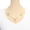 Collar con colgante de cruz de diamante y perla hip hop transfronterizo, personalidad de moda, colgante de alta calidad, joyería europea y americana