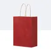 Sacola para Levar Sobremesa Sacola Tote para Confeitaria com Logo Personalizado Sacola de Papel Kraft Sacola de Embalagem para Bolo Pão Tiramisu