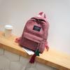 Mochila de Corduroy Color Sólido Estilo Artístico Simple Coreano Mori Mochila Casual para Estudiantes Todo Fósforo Mochila Escolar