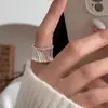 Anel de Laço Rosa Doce com Diamante para Mulheres Usarem Elegante e Fashionável Anel Aberto de Prata S925 Anel para Dedo Indicador