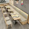Juego de Mesa y Sillas para Restaurantes de Hot Pot, Comida Rápida, Hamburguesas, Pollo Frito, Cocina Japonesa, Casas de Té de Estilo Tablero, Cabinas de Restaurante y Sofás