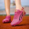 Zapatillas de running para corta distancia, clavos de atletismo profesionales, malla transpirable, para salto de longitud, salto de altura, triple salto, de caña baja para hombre, blanco y rojo, otros colores disponibles