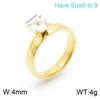 Joyería de Moda de Fábrica al por Mayor Anillo Coreano de Acero de Titanio Zircón Simple Anillo Chapado en Oro de 18K Regalo de San Valentín