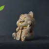 [Gato da Sorte] Enfeites Artesanais de Ferro Fundido, Mascotes de Loja, Decoração de Mesa da Fortuna, Presentes de Inauguração