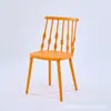 Silla de Comedor Doméstica Silla Simple con Respaldo Estilo Francés Casual Silla Windsor Plástico Engrosado Hogareña Creativa Silla Estilo Crema