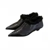Novedad Otoño e Invierno 2025 Zapatos de Algodón Terciopelo con Tacón de Cuña, Botines Mary Jane Franceses Retro de Punta Afilada para Mujer