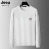 JEEP SPIRIT Nueva Camiseta Casual de Manga Larga para Hombre Suéter de Punto de Cuello Redondo Color Sólido Jóvenes Top Holgado