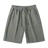 Shorts plus size de algodão composto pesado 320g para homens e mulheres com estilo esportivo solto, calças de cor sólida para uso externo no verão