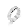 Anillo giratorio de acero inoxidable esmerilado de 4/6/8 mm, un artículo popular en Amazon para ventas transfronterizas, venta al por mayor de anillos giratorios de acero de titanio para aliviar el estrés