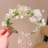 Diadema Corona de Flores Estilo Bosque Super Hada, Producto Terminado Estilo Hada con Flores Realistas, Adorno para la Cabeza que Mejora el Ambiente, Accesorio para Fotos, Accesorio Floral para el Cabello