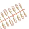 Verão Gelado Cat-Eye Textura de Alto Padrão Menina Elegante Estilo Loli Estilo Senhora Madura Iluminador Arte de Unhas 30 Peças Unhas Postiças