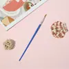 Pincel plano de nylon para pintura al por mayor, pincel de gancho para acuarela acrílica, pluma de punta para bordes de dibujo, pincel de arte para pintura