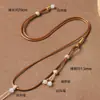 Corrente Fina e Simples Elegante Ajustável para Clavícula com Pingente de Jade e Corda Verde de Turquesa Pendurada, Fornecimento de Fábrica Atacado