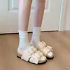 Chinelos Retro de Pelo com Uma Tira Femininos Roupa Externa 2026 Novo Outono/Inverno Com Pelúcia Extra Confortáveis Sola Macia Chinelos Preguiçosos de Pelo