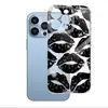 Selección transfronteriza: Funda negra cool con estampado de labios para iPhone 17, funda de teléfono transparente a prueba de golpes de cobertura total al por mayor