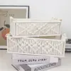 Cesta de armazenamento de mesa, caixa de armazenamento trançada à mão, cesta de armazenamento de corda de algodão para quarto, sala de estar, mesa de centro, cesta de armazenamento de lanches