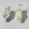 Calcetines Nuevos de Otoño/Invierno Miss Sun para Niños, Calcetines de Media Pantorrilla Modernos para Niños y Niñas, Estilo Coreano, Rayados, Dibujos Animados, Lindos Calcetines de Algodón
