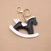 Cavalo de Balanço Criativo Pingente de Mochila Boutique Pingente de Carro Pônei de Algodão do Carrossel Chaveiro Corrente de Joia