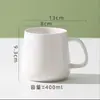 Taza de Cerámica Creativa y Sencilla, Vaso de Agua Redondo con Asa, Taza de Té para Habitación de Hotel, Taza de Regalo, Taza de Café, Taza de Té con Leche