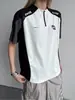 Camiseta de Bloques de Color con Media Cremallera para Hombres y Mujeres, Maillot de Verano para Ciclismo al Aire Libre y Entrenamiento Deportivo, Manga Corta Fresca y de Secado Rápido