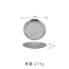 Plato Redondo de Acero Inoxidable Estilo Coreano Placa Dorada Engrosada para Barbacoa Bandeja de Fondo Plano Plato para Pastel Plato de Plato Restaurante Plato para Huesos Plato Plano