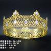 Vintage barroco rei coroa headwear high-end luxo noiva coroa liga diamante grande coroa redonda dos homens