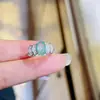 Anillo de Plata 925 para Mujer Europeo y Americano Esmeralda Natural Moda Retro Anillo de Dedo Nuevo Versátil Clásico Joyería para Mano