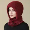 Gorro con capucha de una pieza de invierno para mujer para madres de mediana edad y mayores, forro grueso de forro polar para abrigar, gorro de lana para ciclismo, polaina cortavientos para el cuello, gorro de punto